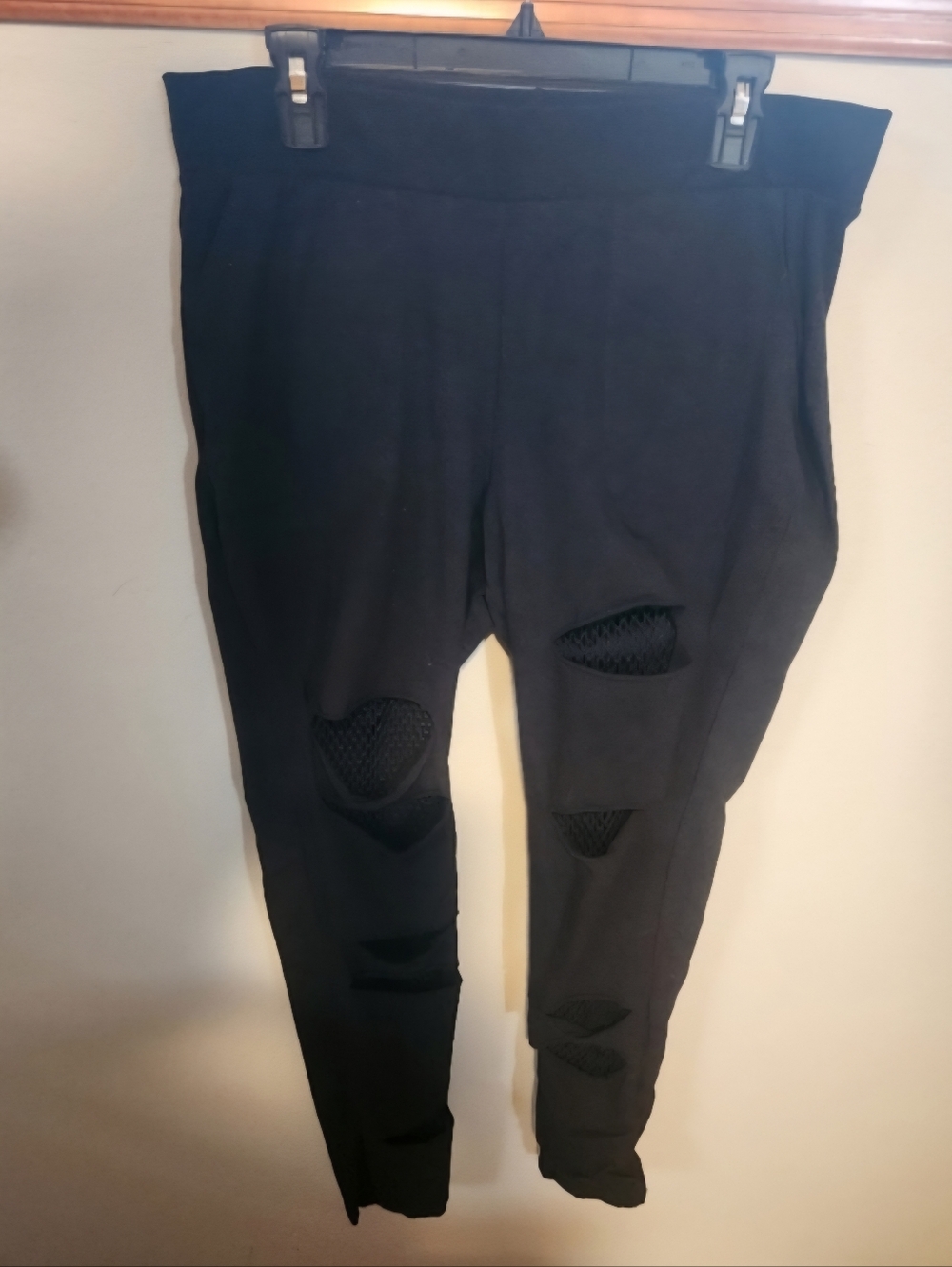 Torrid Black Leggings with Mesh Accents